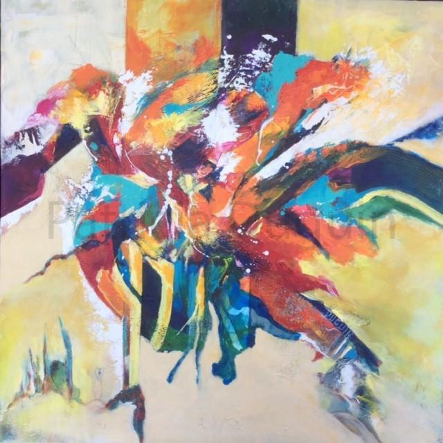 patricia-duguin-tableau-figuratif-acrylique-arc-en-ciel-80x80