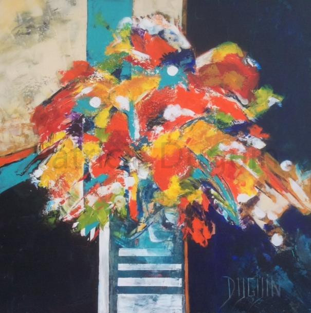 patricia-duguin-tableau-figuratif-acrylique-bouquet-III-80x80