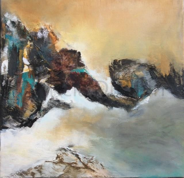 patricia-duguin-tableau-figuratif-acrylique-les-roches-brunes-30x30