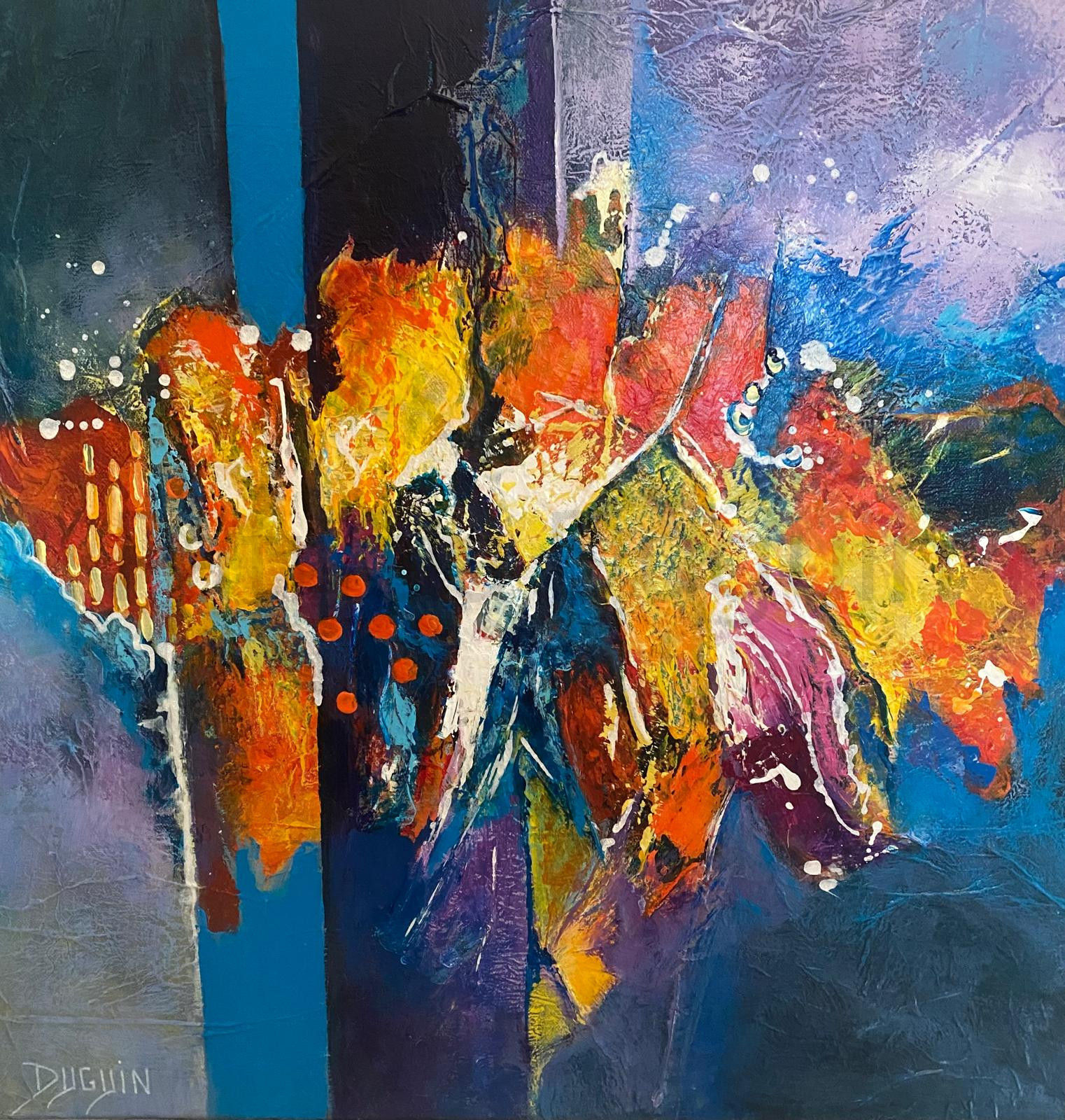 patricia-duguin-tableau-figuratif-bleu-passion-50x50