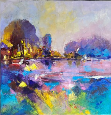 peinture-huile-patricia-duguin-A-la-tombee-du-jour-50x50