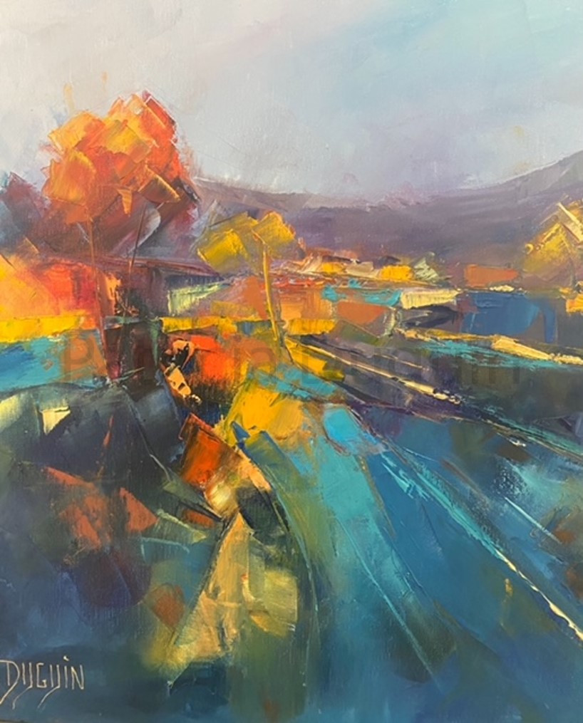peinture-huile-patricia-duguin-Automne-sur-le Blavet-60x60