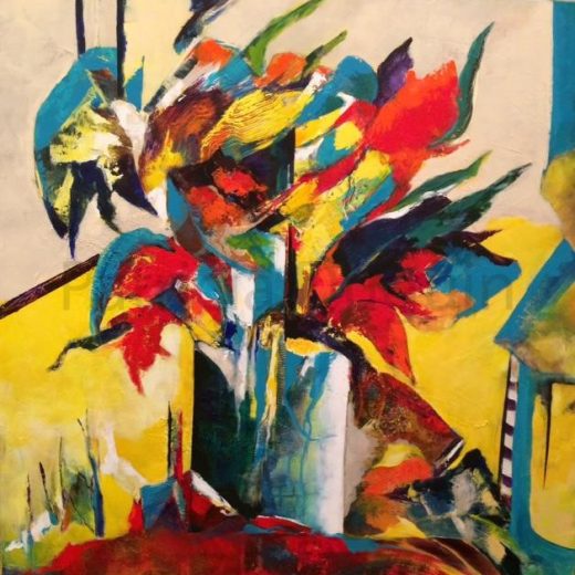 patricia-duguin-tableau-figuratif-acrylique-bouquet-80x80