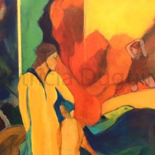 patricia-duguin-tableau-figuratif-acrylique-le-messager-55x46