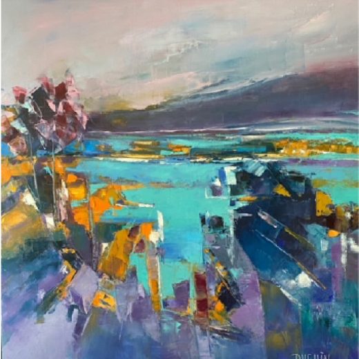 patricia-duguin-tableau-peinture-huile-ambiance-fin-de-journee-60x60