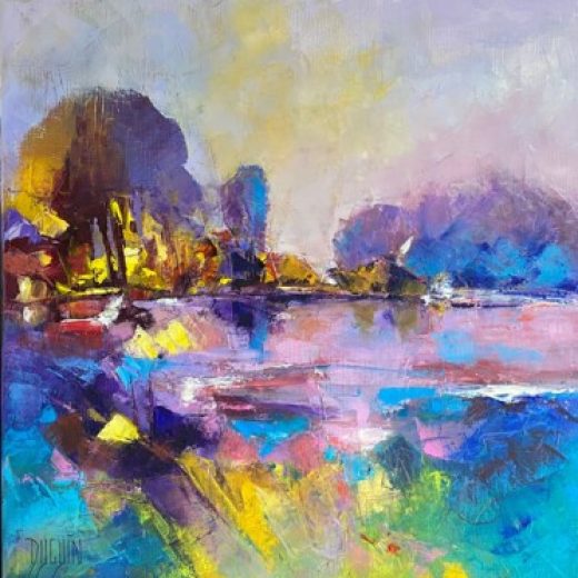 peinture-huile-patricia-duguin-A-la-tombee-du-jour-50x50