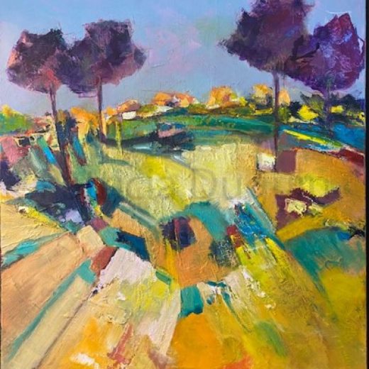 peinture-huile-patricia-duguin-Sur-les-hauteurs-de-Guidel 50x50