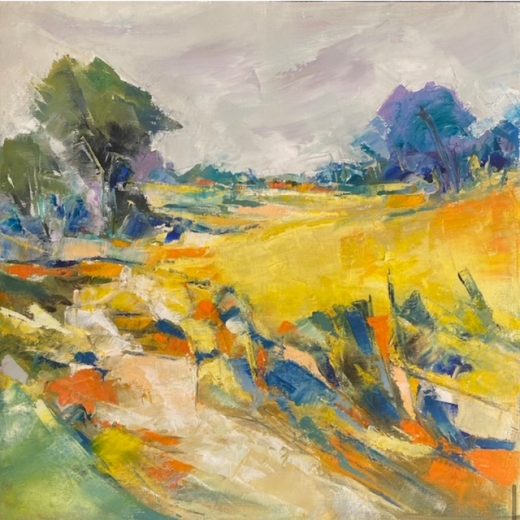 peinture-huile-patricia-duguin-champ-de-colza-40x40