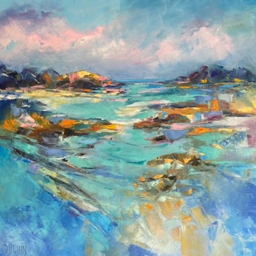 peinture-huile-patricia-duguin-l-eveil-des-vagues-60x60