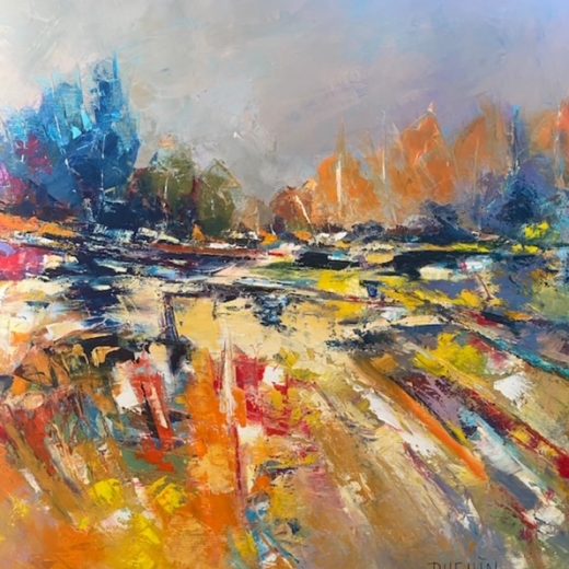 peinture-huile-patricia-duguin-vibrations-chromatiques-50x50